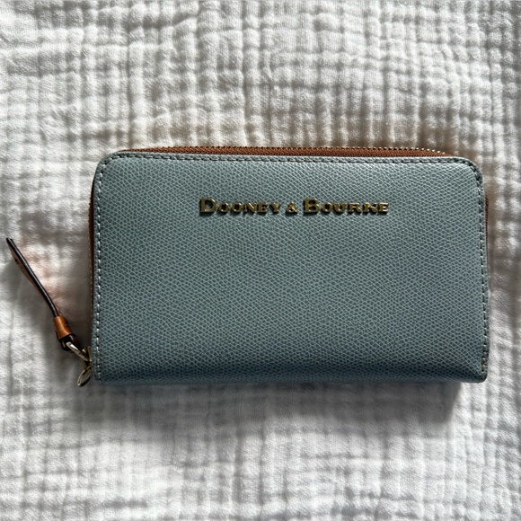 Dooney & Bourke Handbags - Dooney & Bourke Light Blue Leather Wallet